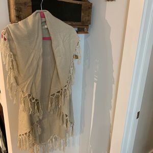 Cream fringe bohemian sweater vest
